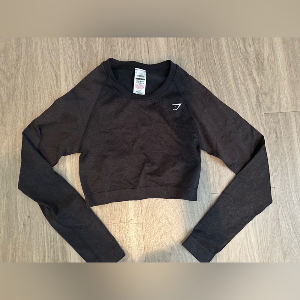 Gymshark Charcoal Long Sleeve Crop Top